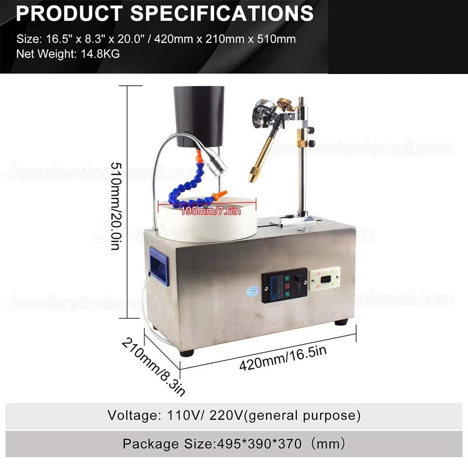 180W Automatic Gem Faceting Machine for Gemstone Lapidary Grinding Polishing Cutting 3000RPM